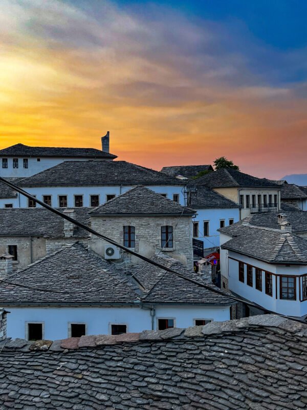 Gjirokastra in the evening
